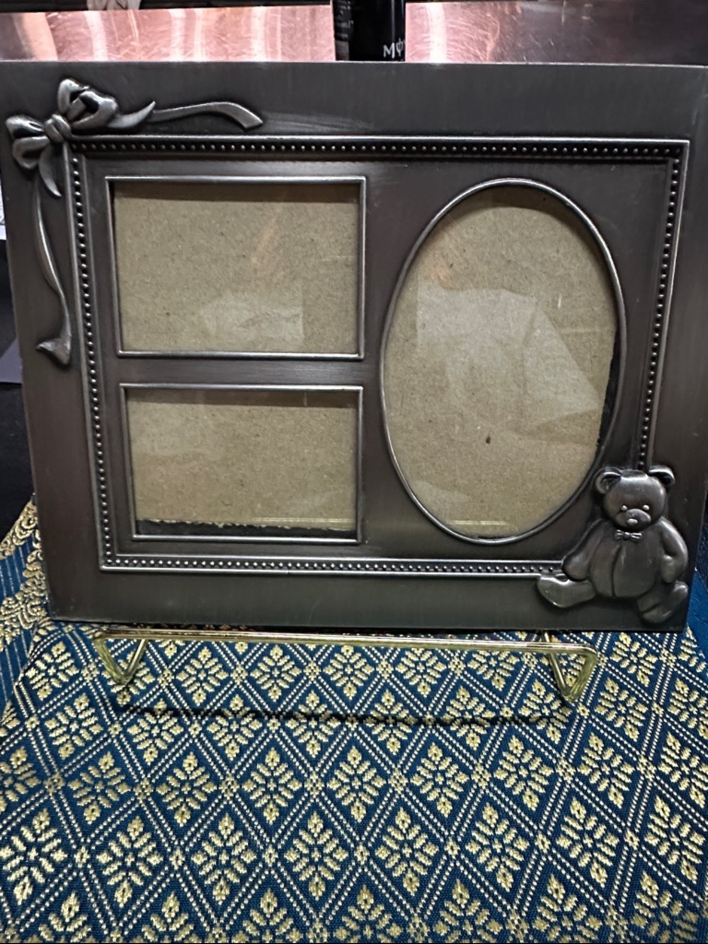 Decorative Teddy Bear Multi-Opening Picture Frame - Bronze
